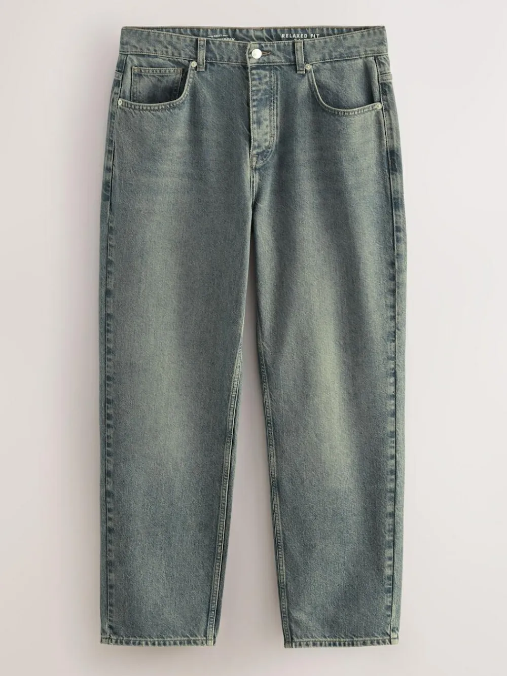 Online Next Relaxed Fit Vintage Wash Denim Jeans Blue Dark Tint