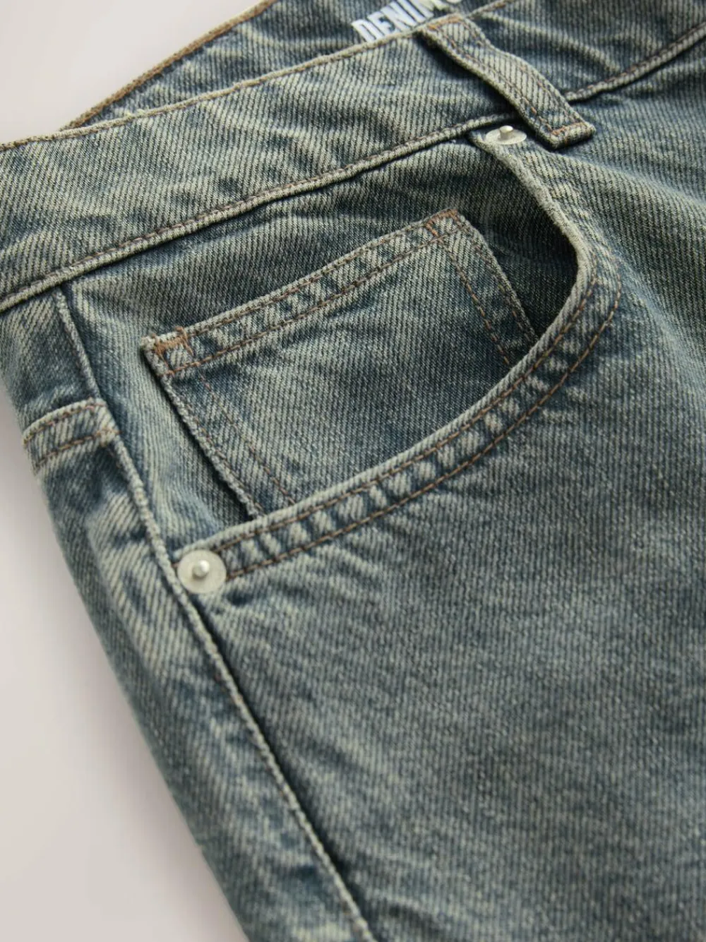 Online Next Relaxed Fit Vintage Wash Denim Jeans Blue Dark Tint