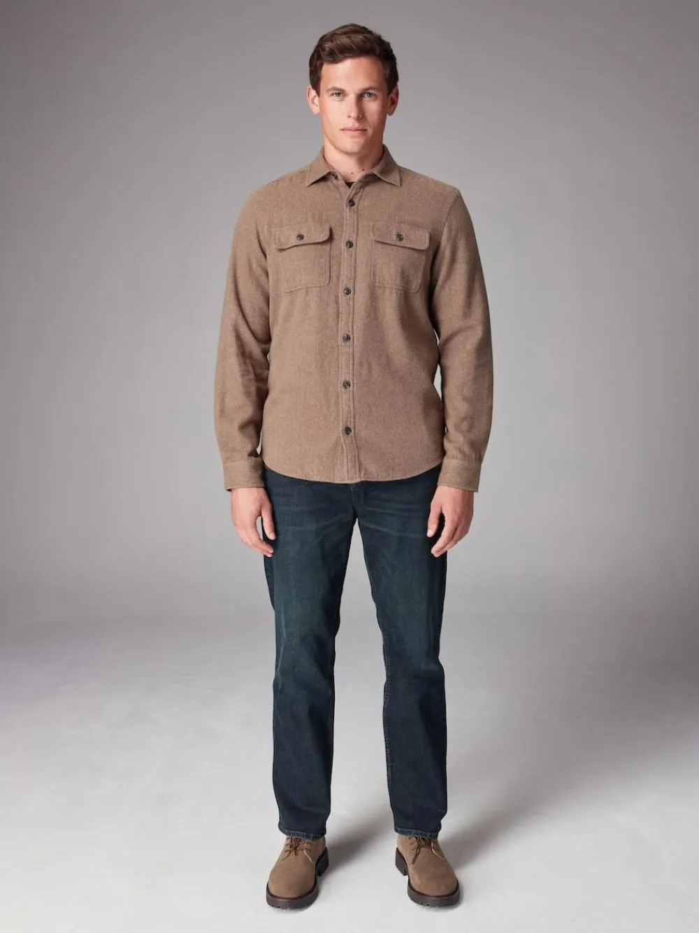 Hot Next Blue Dark Washed Single Straight Fit Classic Stretch Jeans