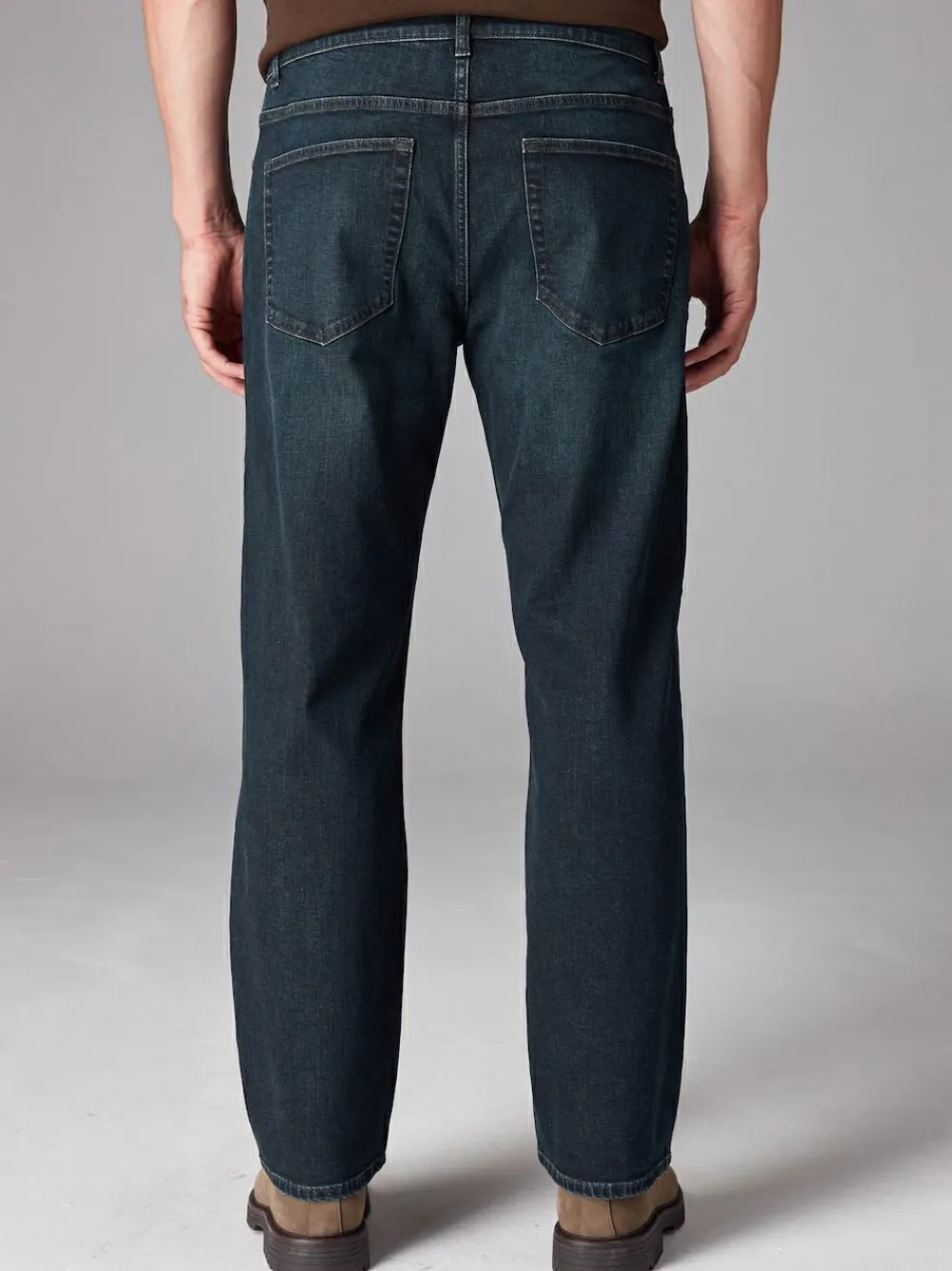 Hot Next Blue Dark Washed Single Straight Fit Classic Stretch Jeans