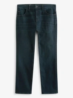 Hot Next Blue Dark Washed Single Straight Fit Classic Stretch Jeans