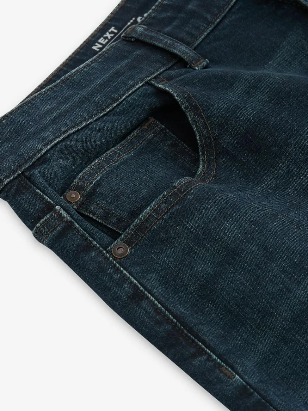 Hot Next Blue Dark Washed Single Straight Fit Classic Stretch Jeans