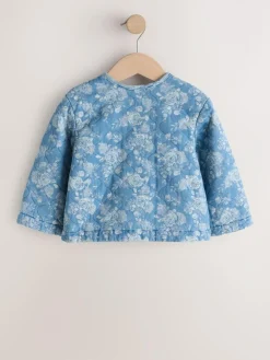 Sale Next Blue Denim Jacquard Quilted Jacket (3mths-7yrs)