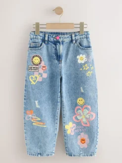 Next Blue Denim SmileyWorld® Barrel Jeans (3-16yrs)^ Jeans