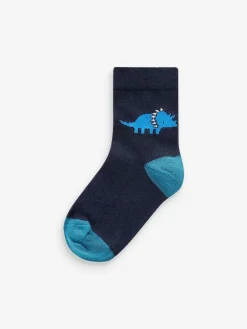Next Blue Dino Cotton Rich Socks 7 Pack^BOY Socks & Tights|Socks & Tights