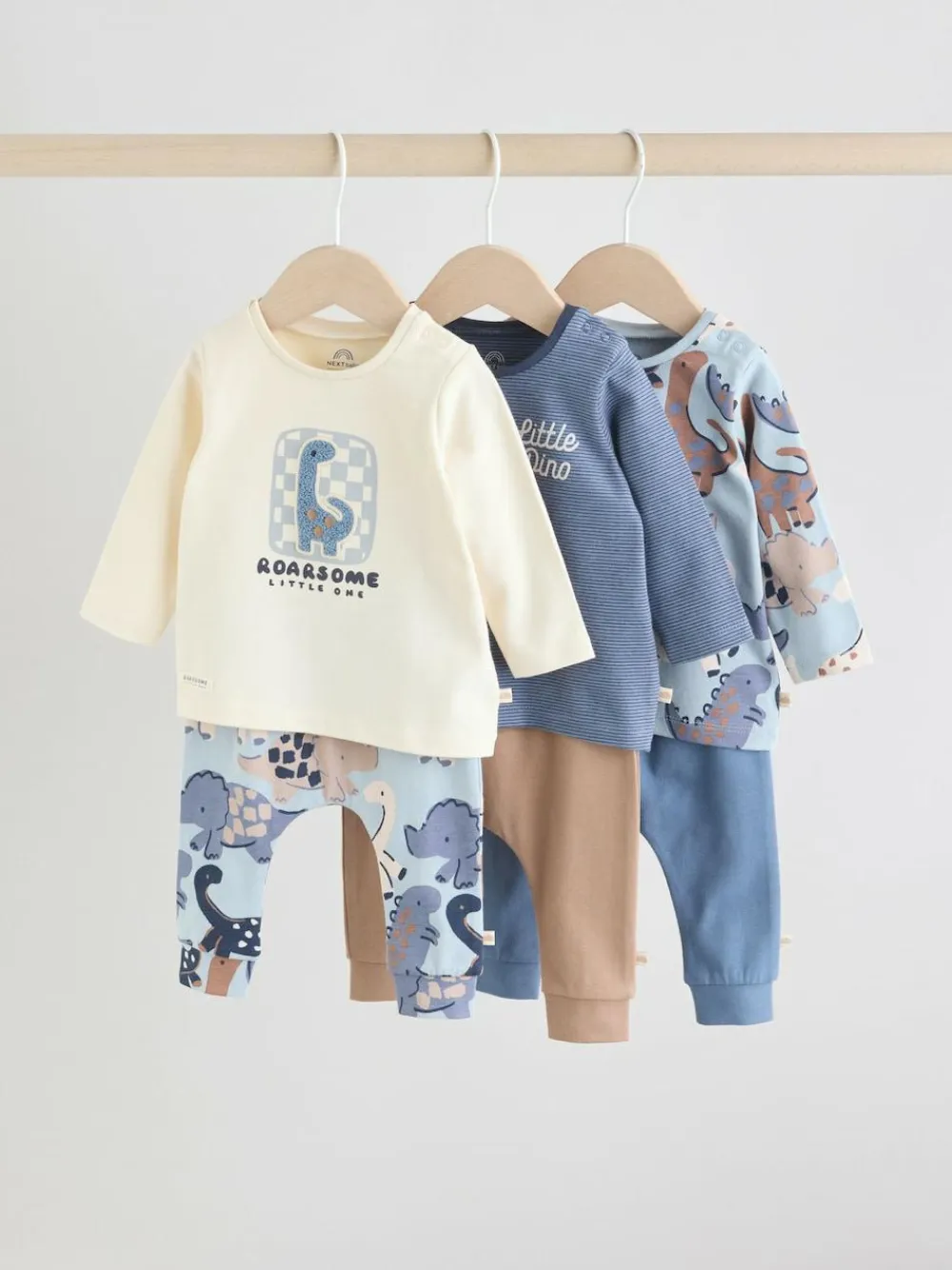 Next Blue Dino Tops and Leggings 6 Piece Baby Set (0mths-3yrs)