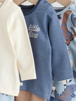 Next Blue Dino Tops and Leggings 6 Piece Baby Set (0mths-3yrs)