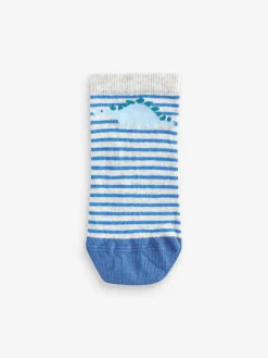 Next Blue Dinos Cotton Rich Trainer Socks 7 Pack^BOY Socks