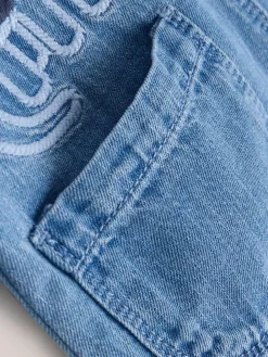 Best Next Baby Denim Dungarees and Bodysuit Set (0mths-2yrs) Blue Dinosaur