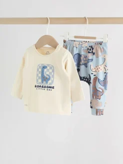 Hot Next Blue Dinosaur Baby Top and Leggings Set 2 Piece (0mths-3yrs)