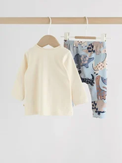 Hot Next Blue Dinosaur Baby Top and Leggings Set 2 Piece (0mths-3yrs)