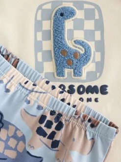Hot Next Blue Dinosaur Baby Top and Leggings Set 2 Piece (0mths-3yrs)