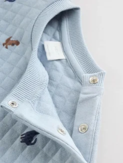 Next Blue Dinosaur Print Baby Quilted Sweat Top and Joggers Set (0mths-2yrs)