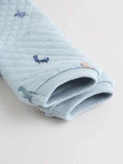 Next Blue Dinosaur Print Baby Quilted Sweat Top and Joggers Set (0mths-2yrs)