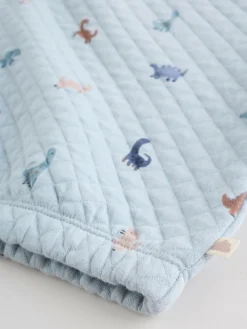 Next Blue Dinosaur Print Baby Quilted Sweat Top and Joggers Set (0mths-2yrs)