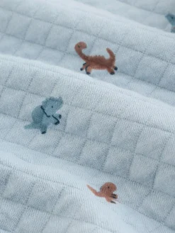 Next Blue Dinosaur Print Baby Quilted Sweat Top and Joggers Set (0mths-2yrs)