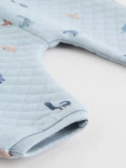 Next Blue Dinosaur Print Baby Quilted Sweat Top and Joggers Set (0mths-2yrs)