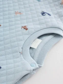 Next Blue Dinosaur Print Baby Quilted Sweat Top and Joggers Set (0mths-2yrs)