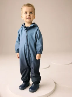 Next Blue Dip Dye Waterproof Fleece Lined Puddlesuit (3mths-7yrs)^BOY Newborn Clothing|Baby Winter Clothing