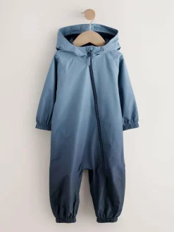 Next Blue Dip Dye Waterproof Fleece Lined Puddlesuit (3mths-7yrs)^BOY Newborn Clothing|Baby Winter Clothing