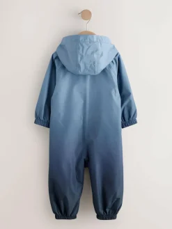 Next Blue Dip Dye Waterproof Fleece Lined Puddlesuit (3mths-7yrs)^BOY Newborn Clothing|Baby Winter Clothing