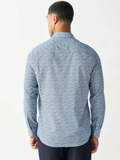 Next Blue Ditsy Regular Fit Long Sleeve Shirt^ Shirts