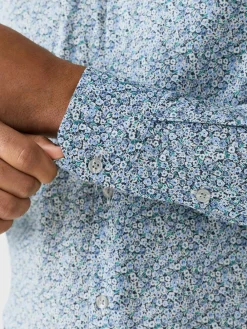 Next Blue Ditsy Regular Fit Long Sleeve Shirt^ Shirts