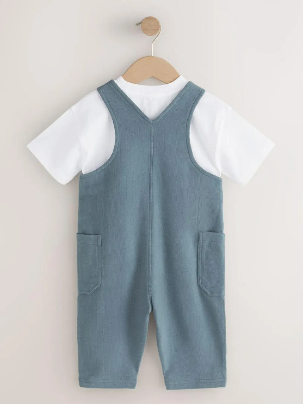 Hot Next Blue Dungarees and T-Shirt Set (3mths-7yrs)