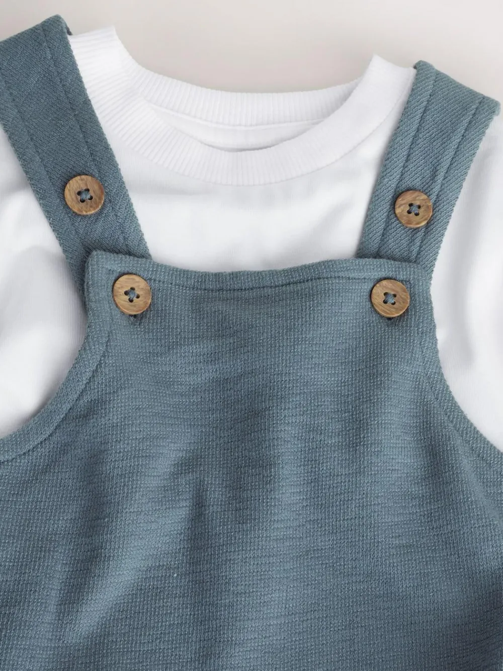 Hot Next Blue Dungarees and T-Shirt Set (3mths-7yrs)