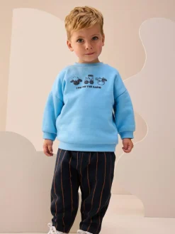 Sale Next Blue Farm Animal Single Sweatshirt And Stripe Joggers Set (3mths-7yrs)