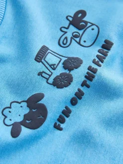 Sale Next Blue Farm Animal Single Sweatshirt And Stripe Joggers Set (3mths-7yrs)