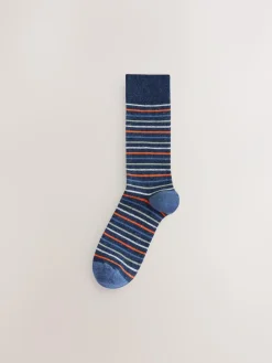 Outlet Next Blue Fish Stripe Pattern Socks 5 Pack