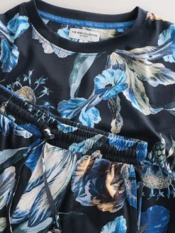 Online Next Blue Floral Kew Collection Long Sleeve Pyjamas