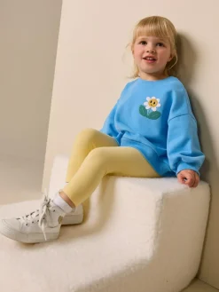 Discount Next Blue Flower Crew Neck Sweatshirt (3mths-7yrs)