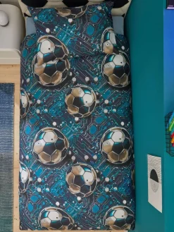 Next Blue Football Duvet Cover and Pillowcase Set^ Bedsets & Duvet Covers|Childrens Bedding