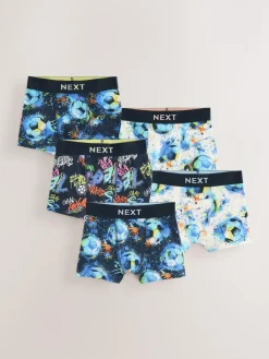 Clearance Next Boxers 5 Pack (2-16yrs) Blue Football Print