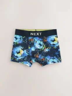 Clearance Next Boxers 5 Pack (2-16yrs) Blue Football Print