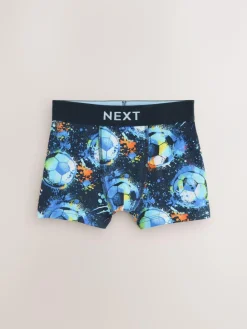 Clearance Next Boxers 5 Pack (2-16yrs) Blue Football Print