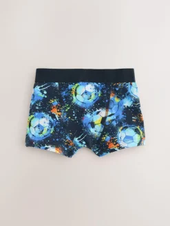 Clearance Next Boxers 5 Pack (2-16yrs) Blue Football Print