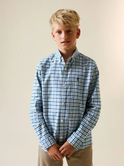 Online Next Blue Gingham Single Oxford Shirt (3-16yrs)