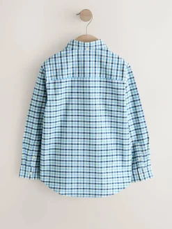 Online Next Blue Gingham Single Oxford Shirt (3-16yrs)