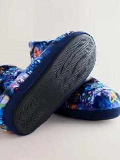 Next Blue Graffiti Gamer Cosy Slipper Boots