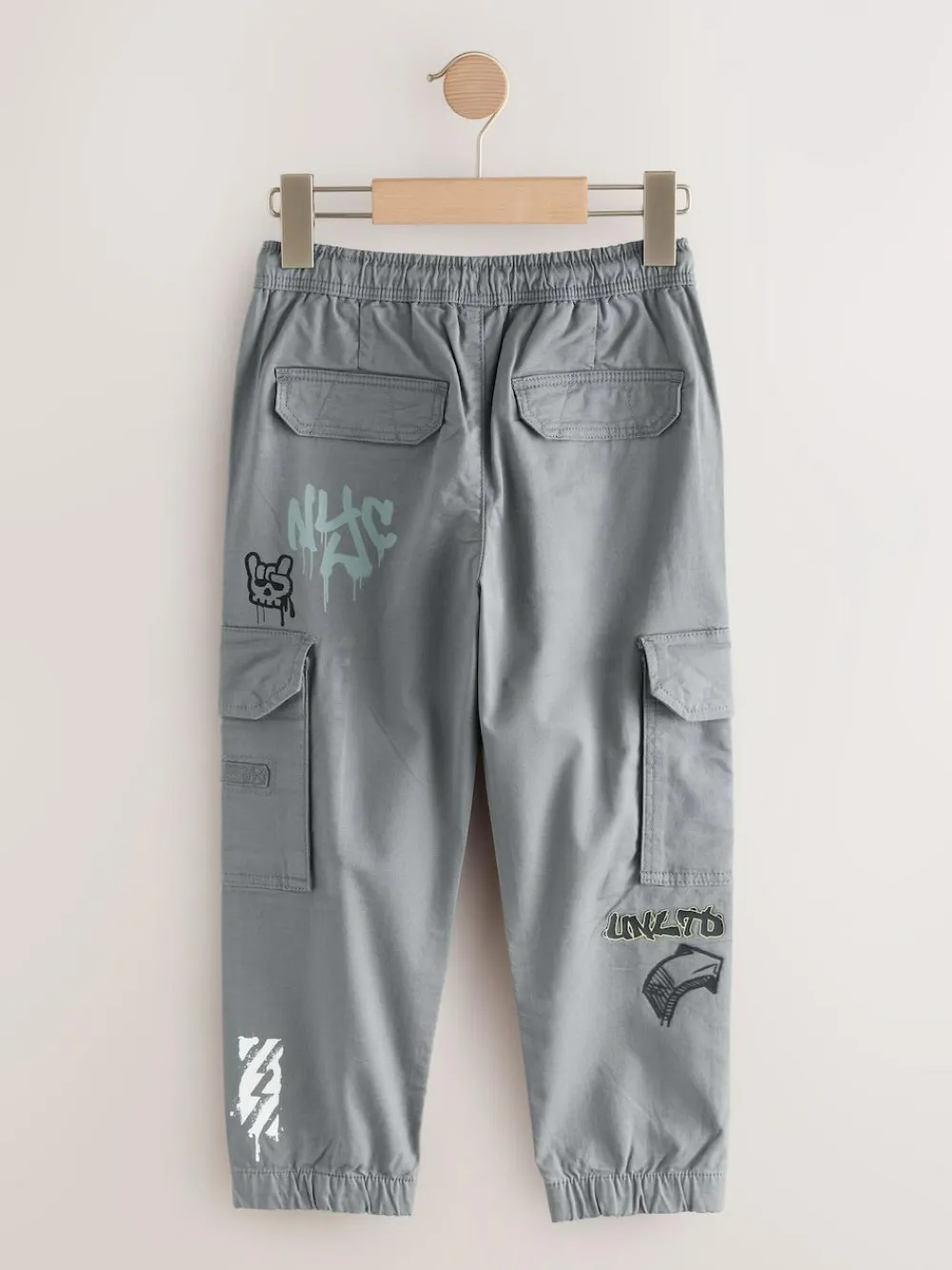 Next Blue Graffiti Loose Fit Cargo Trousers (3-16yrs)^BOY Joggers|Pants & Chinos