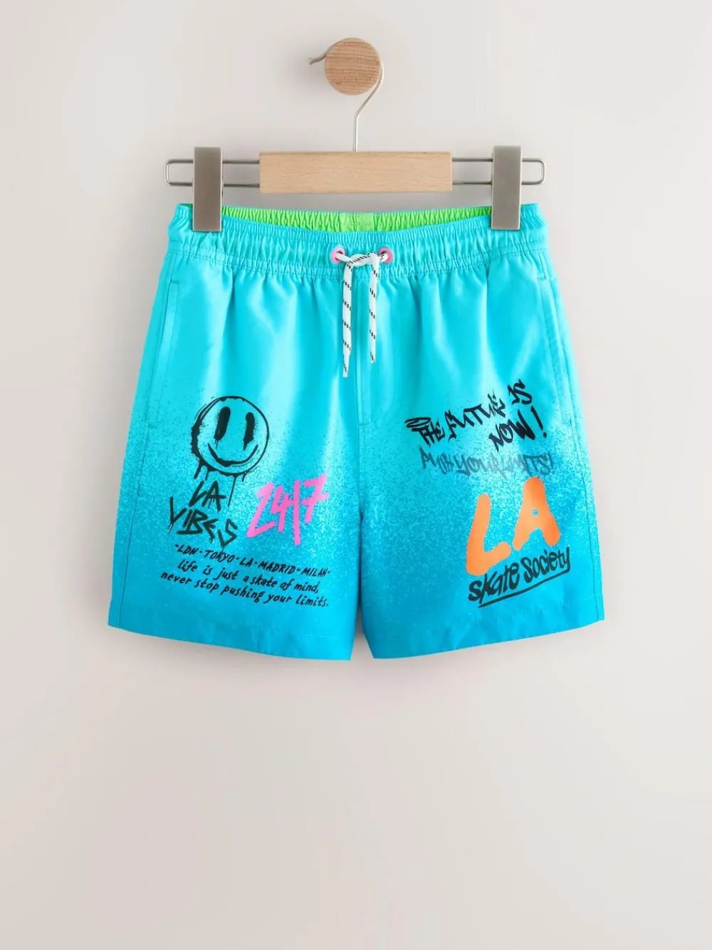 Next Blue Graffiti Printed Swim Shorts (3-16yrs)^BOY Swimwear