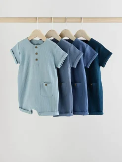 Next Grandad Button Neck 4 Pack Baby Rompers^BOY Sets & Co-Ords|Sets & Co-Ords
