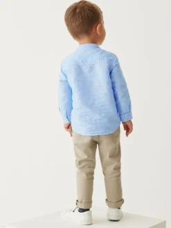 Next Grandad Collar Linen Mix Shirt (3mths-7yrs)^BOY Suits & Vest|Shirts