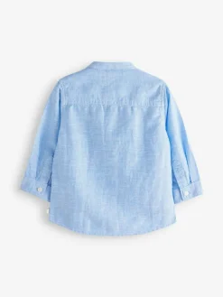 Next Grandad Collar Linen Mix Shirt (3mths-7yrs)^BOY Suits & Vest|Shirts