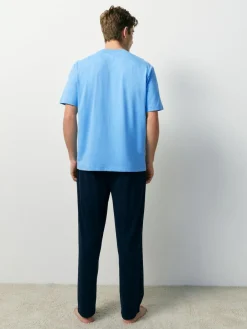 Next Blue Graphic Short Sleeve Jersey Pyjamas Set^ Pyjamas