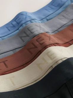 Online Next 5 Pack A-Front Boxers Blue/ Grey/ Ecru/ Red/ Black