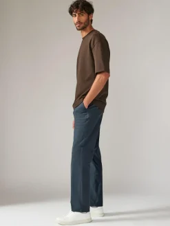 Next Blue Grey Mid Straight Fit Stretch Chinos Trousers^ Nightwear|Pants & Chinos